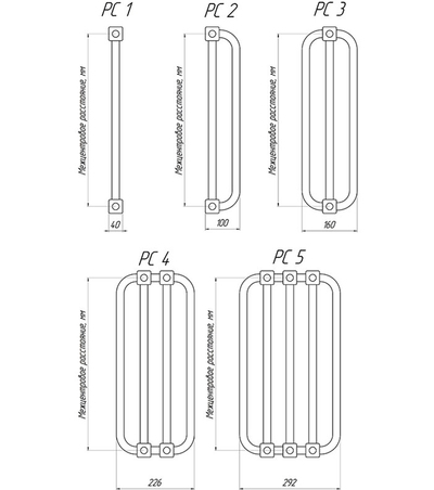 Стальные трубчатые радиаторы отопления KZTO РС. Размеры