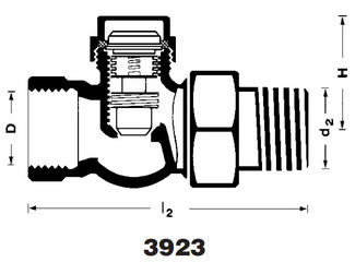 Клапан ручной ГЕРЦ-RL-5 3923-0x проходной. Размеры