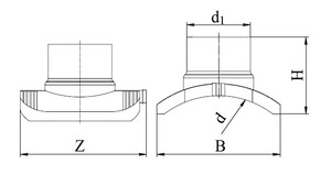 Отвод ПЭ Georg Fischer прямой седловой с закладными нагревателямии без ответной части, с литым выходом, электросварной. Размеры
