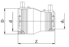 Переход ПЭ Georg Fischer редукционный с закладными нагревателямии со встроенными фиксаторами, электросварной. Размеры