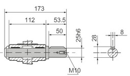 Червячный мотор-редуктор NMRV-063 с одинарным выходным валом. Присоединительные размеры