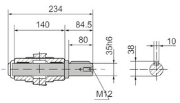 Червячный мотор-редуктор NMRV-090 с одинарным выходным валом. Присоединительные размеры