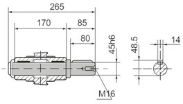 Червячный мотор-редуктор NMRV-130 с одинарным выходным валом. Присоединительные размеры