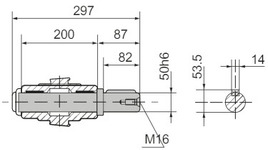 Червячный мотор-редуктор NMRV-150 с одинарным выходным валом. Присоединительные размеры