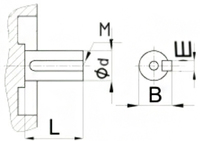 Редуктор червячный 1Ч-160 одноступенчатый. Присоединительные размеры цилиндрического конца выходного (тихоходного) вала
