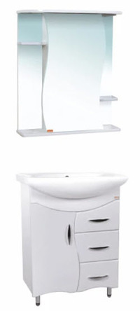 Мебель для ванной комнаты Sanita Лира (зеркало-шкаф + тумба под раковину), белая