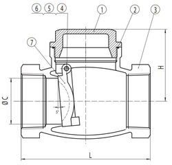 Клапан обратный АДЛ Гранлок серии CVT16. Устройство и размеры