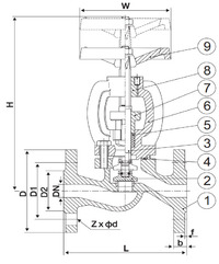 Вентиль (клапан) запорный Гранвент KV16. Устройство и размеры