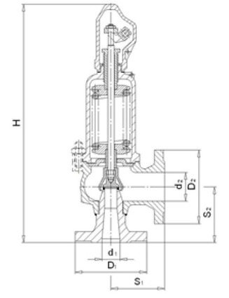 Клапан предохранительный ZETKAMA 630F (F-01-1/02-1). Размеры