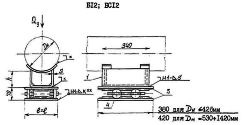 Опора КН Б12 и БС12 по ОСТ 36-146-88. Размеры и детали