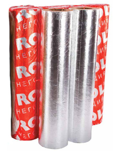 Теплоизоляционные цилиндры навивные Rockwool 100 КФ, кашированные алюминиевой фольгой