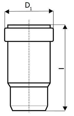 Муфта ПП компенсационная длинная (патрубок) Ostendorf SKL бесшумная для внутренней канализации. Размеры
