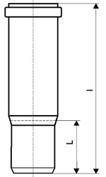 Муфта компенсационная длинная ПП Ostendorf HTL для внутренней канализации. Размеры