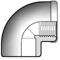Отвод 90° с внутренней резьбой, под холодную сварку (клеевое соединение / резьба) с усиливающим кольцом из нержавеющей стали
