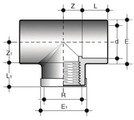 Тройник 90° с внутренней резьбой, под холодную сварку (клеевое соединение / резьба) с усиливающим кольцом из нержавеющей стали