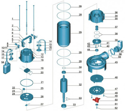 Насос канализационный погружной нержавеющий LEO XSP18-12/1.3ID, XSP26.4-10/1.8ID. Состав и материалы 