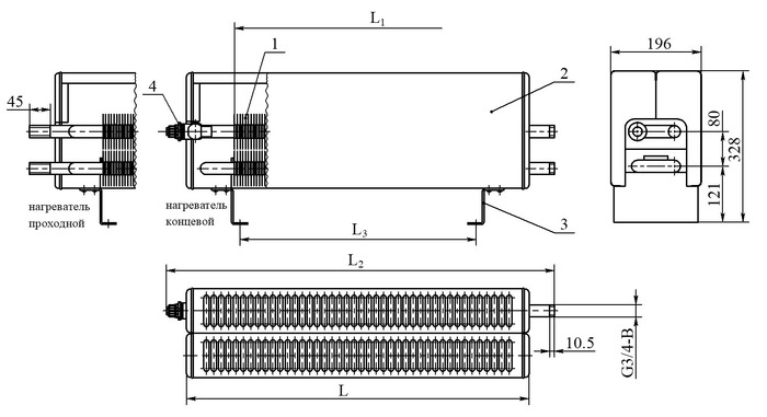 Конвектор напольный КПНК-20 "Кузнецк Стиль Авто" с клапаном терморегулятора. Размеры и состав