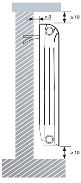Радиатор Global VOX Extra алюминиевый секционный. Схема монтажа
