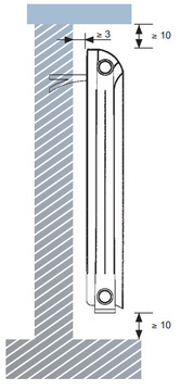 Радиатор Global VOX алюминиевый секционный. Схема монтажа
