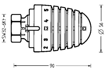 Головка термостатическая ГЕРЦ-Дизайн "Н" 9230 98 и 9260 98. Размеры
