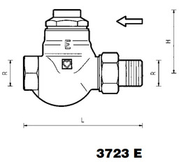 Клапан ручной ГЕРЦ-RL-1-E 3723-0x проходной. Размеры