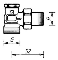 Клапан ручной ГЕРЦ-RL-1 3748-01 угловой. Размеры
