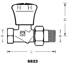 Клапан ручной ГЕРЦ-AS-T-90 6823-8x проходной. Размеры