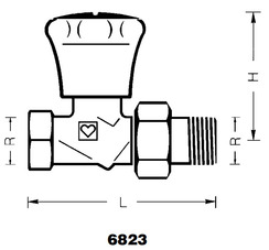 Клапан ручной ГЕРЦ-AS-T-90 / ГЕРЦ-AS 6823 проходной. Размеры