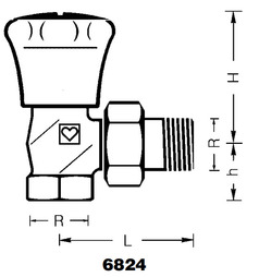 Клапан ручной ГЕРЦ-AS-T-90 6824-8x угловой. Размеры