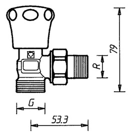 Клапан ГЕРЦ-AS-T-90 6848-01 угловой. Размеры
