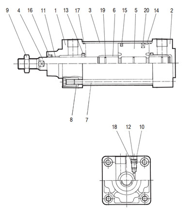 Пневматические цилиндры SMC C95. Конструкция
