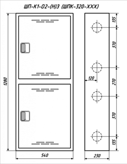 Шкаф пожарный ШП-К1-О2(Н)ЗБ (ШПК-320 НЗБ). Размеры и состав