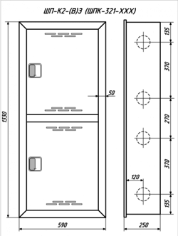 Шкаф пожарный ШП-К2(В)ЗБ (ШПК-321 ВЗБ). Размеры и состав