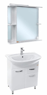 Мебель для ванной комнаты Sanita Премьер (зеркало-шкаф + тумба под раковину), белая