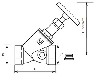 Клапан запорный (вентиль) HERZ ШТРЕМАКС-AW 2 4115 . Размеры