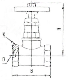 Клапан 15Б3р запорный (вентиль) латунный. Размеры