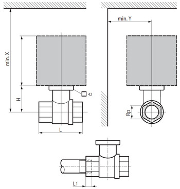 Двухходовой регулирующий шаровой кран (клапан) BELIMO R2..xx-S.. Размеры