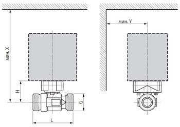 Двухходовой регулирующий фланцевый шаровой кран (клапан) BELIMO R4..D(K). Размеры