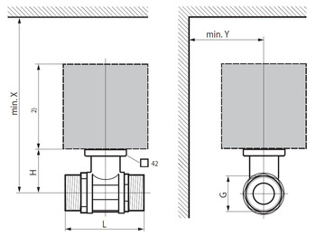 Двухходовой регулирующий шаровой кран (клапан) BELIMO R4..(K). Размеры