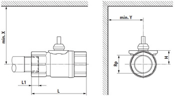 Двухходовой зональный регулирующий шаровой кран (клапан) BELIMO C2..Q-. Размеры